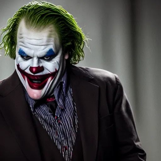 Image similar to stunning awe inspiring chris farley as the joker movie still 8 k hdr atmospheric lighting