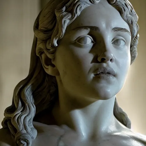 Prompt: emilia clark as a greek marble statue