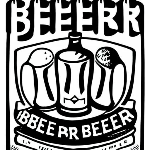 Prompt: mcbess illustration of the word beer