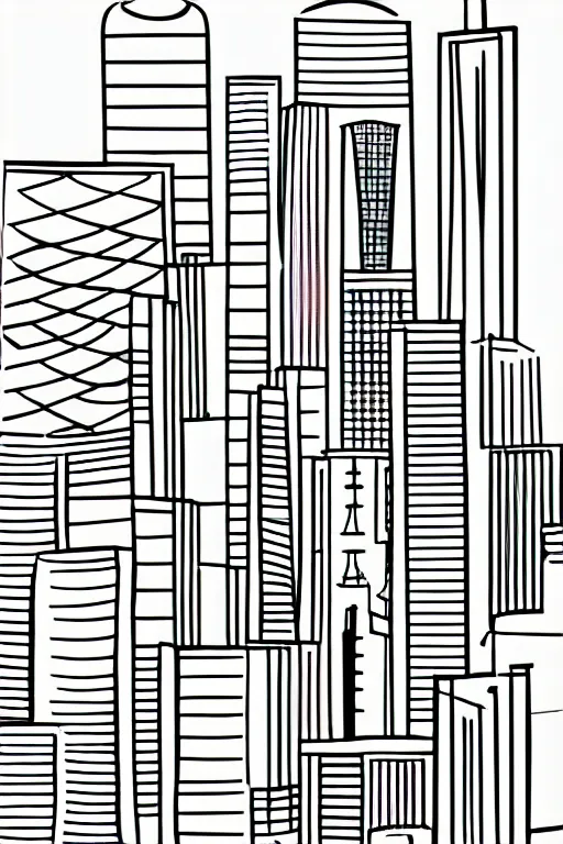 Prompt: minimalist line art of london cityscape