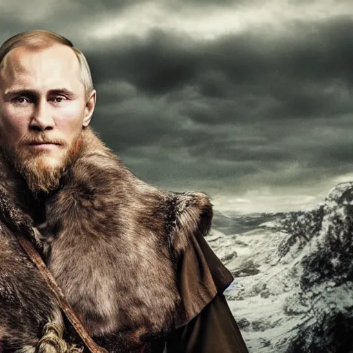 Image similar to Putin In the Vikings 4K quality super realistic