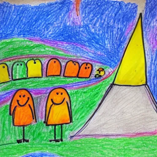 Image similar to kindergartener drawing of an lsd trip