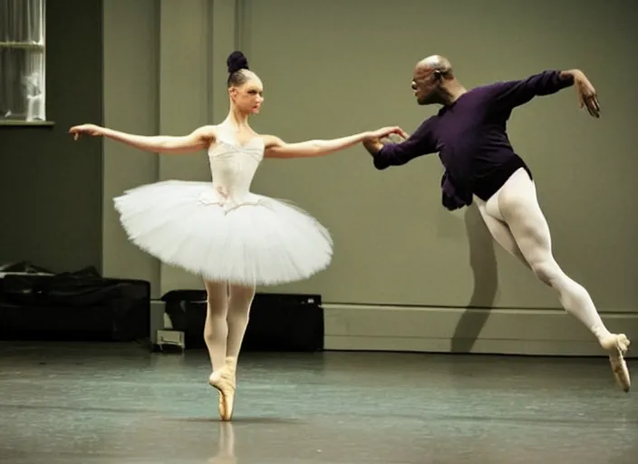 Prompt: Samuel L. Jackson as a ballerina, dancing elegantly