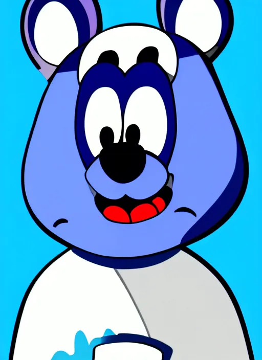 Image similar to portrait of bluey character from bluey cartoon, highly detailed