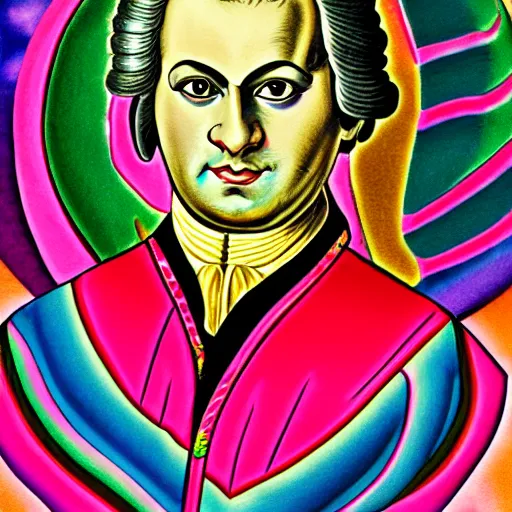 Image similar to original illustration of Mozart by Lisa Frank