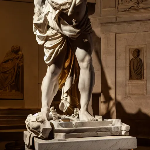 marble statue Hephaestus at the Forge by Guillaume | Stable Diffusion ...