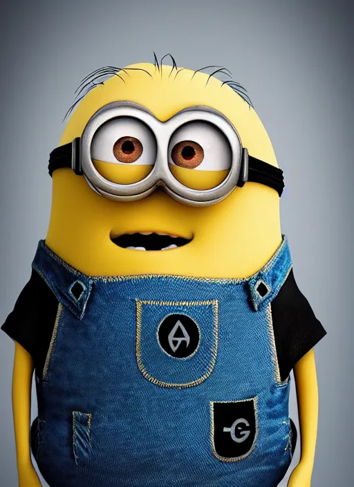 Prompt: a full portrait photo of gru minion, f / 2 2, 3 5 mm, 2 7 0 0 k, lighting, perfect faces, award winning photography.