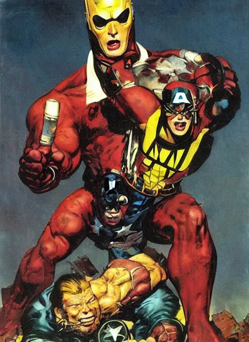 Image similar to full body and head portrait of marvel's karkas, dynamic action, painted by norman rockwell and phil hale and greg staples and tom lovell and frank schoonover and jack kirby