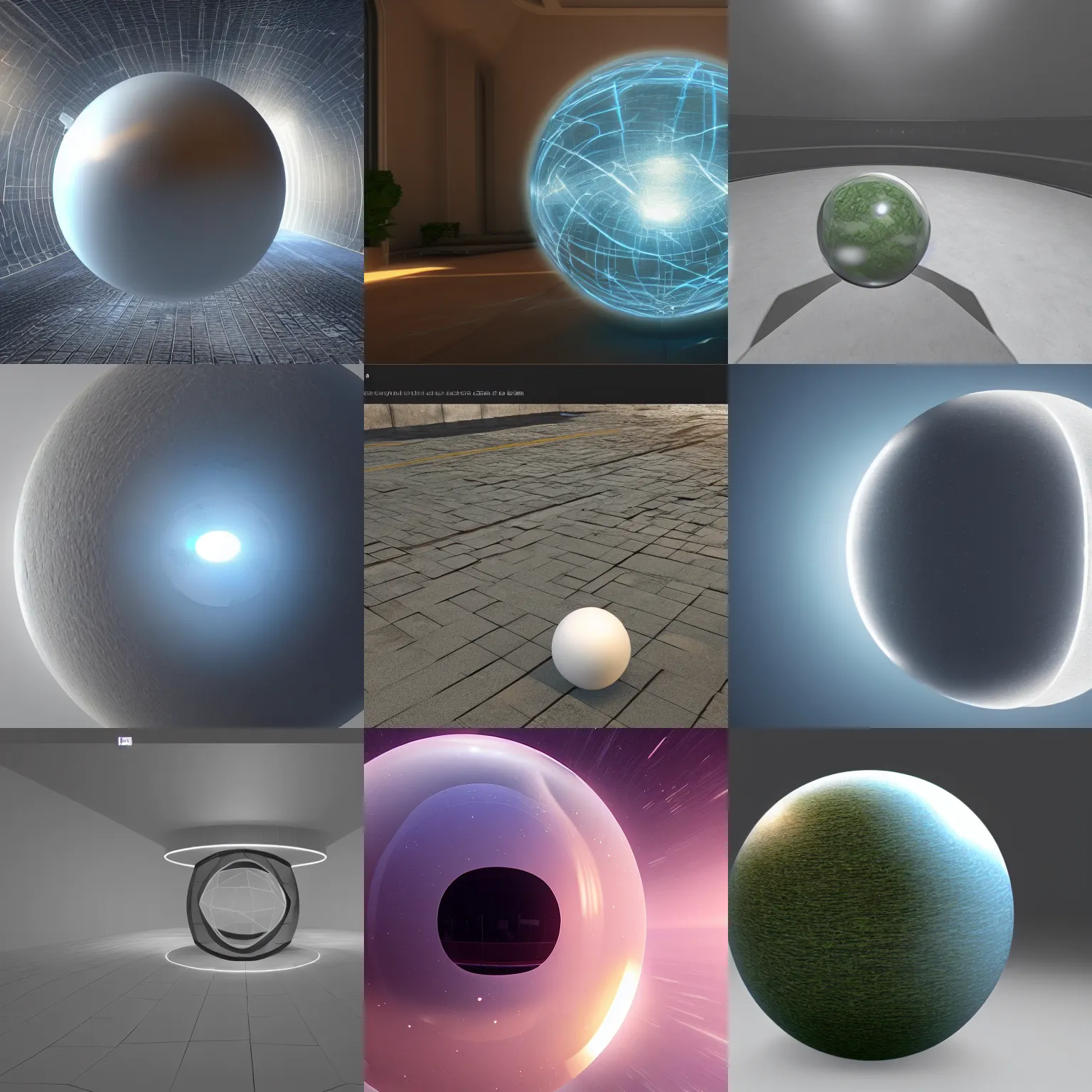 Prompt: Translucent Sphere, First-Person view, Lightening, Octane Render, Unreal Engine 5