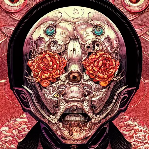 Image similar to portrait of icecream, symmetrical, by yoichi hatakenaka, masamune shirow, josan gonzales and dan mumford, ayami kojima, takato yamamoto, barclay shaw, karol bak