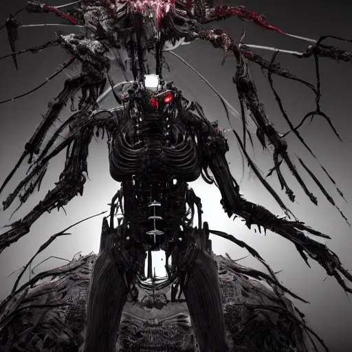 Image similar to horrifying tsutomu nihei blame biomechanoid, unreal engine, 8 k, ultra realistic, ultra detail