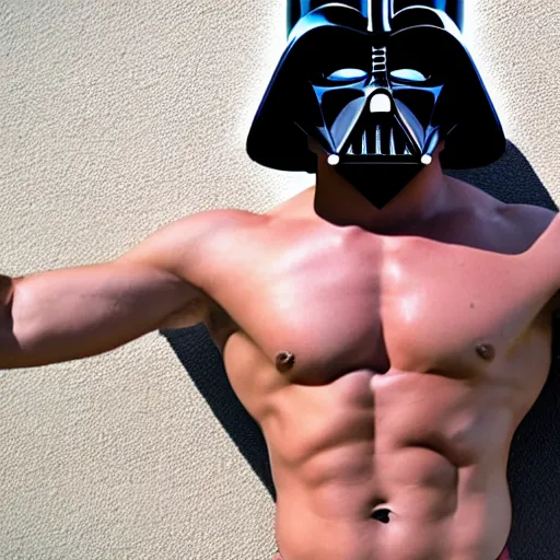 Prompt: darth vader with abs