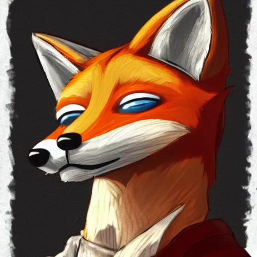 Image similar to A fox with a small head wearing a leather jacket and leather jeans and leather gloves, trending on FurAffinity, energetic, dynamic, digital art, highly detailed, FurAffinity, high quality, digital fantasy art, FurAffinity, favorite, character art