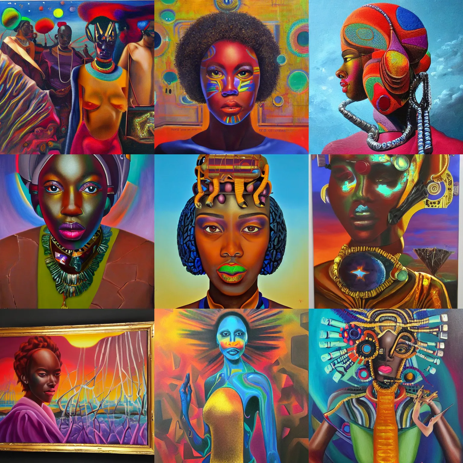 Image similar to If you really love me won't you tell me, then I won't have to be playing around, high quality oil painting afrofuturism, surrealism