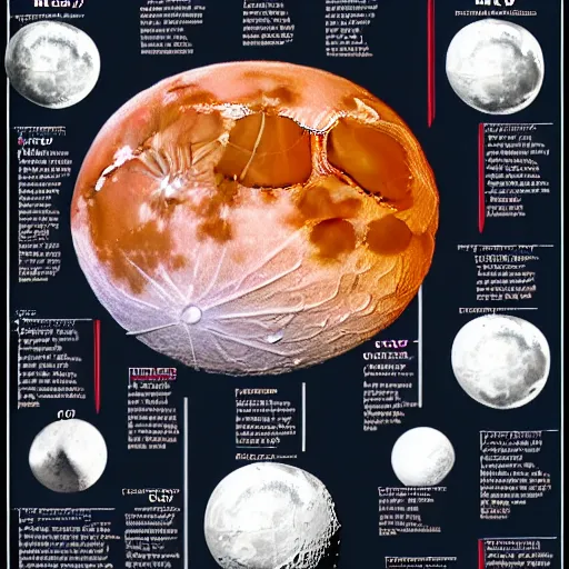 Image similar to infographic showing the anatomy of the moon