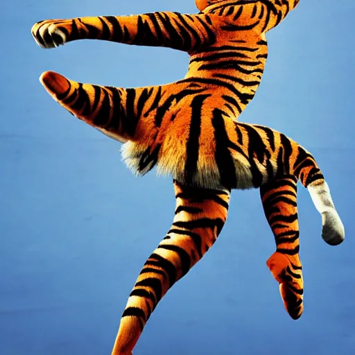 Image similar to a tiger ballerina, award winning photograph, ESPN, Olympics, 60mm