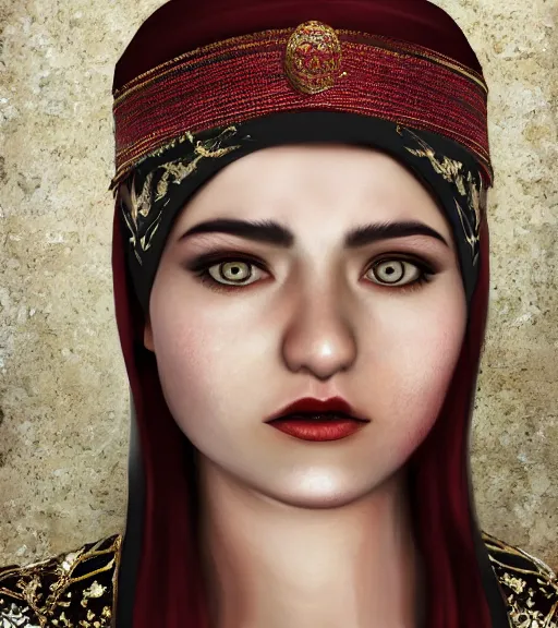 Prompt: bashkir goth girl, detailed portrait, photorealistic