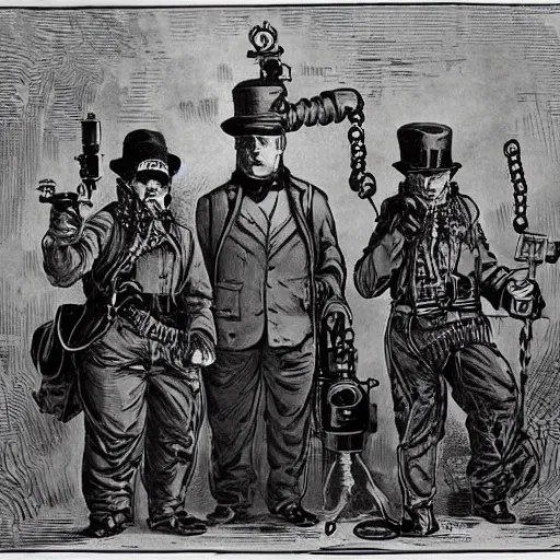Image similar to Steampunk Ghostbusters, 1884,