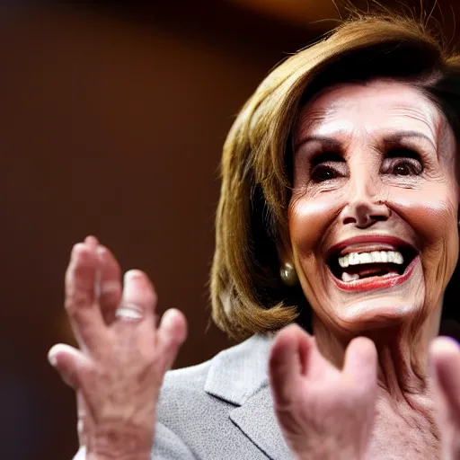 Prompt: nancy pelosi laughing all the way to the bank