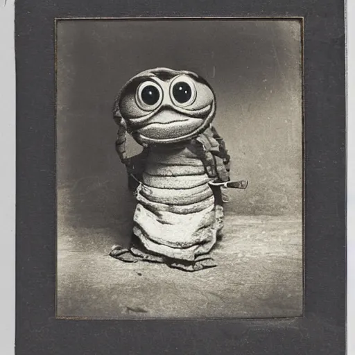 Image similar to pepe the frog, 1 9 th century photography