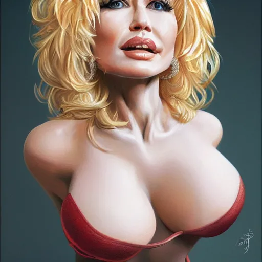 Prompt: Portrait of Dolly Parton, intricate upper body, whole body, highly detailed, digital painting, artstation, concept art, smooth, sharp focus, illustration, art by Hajime Sorayama