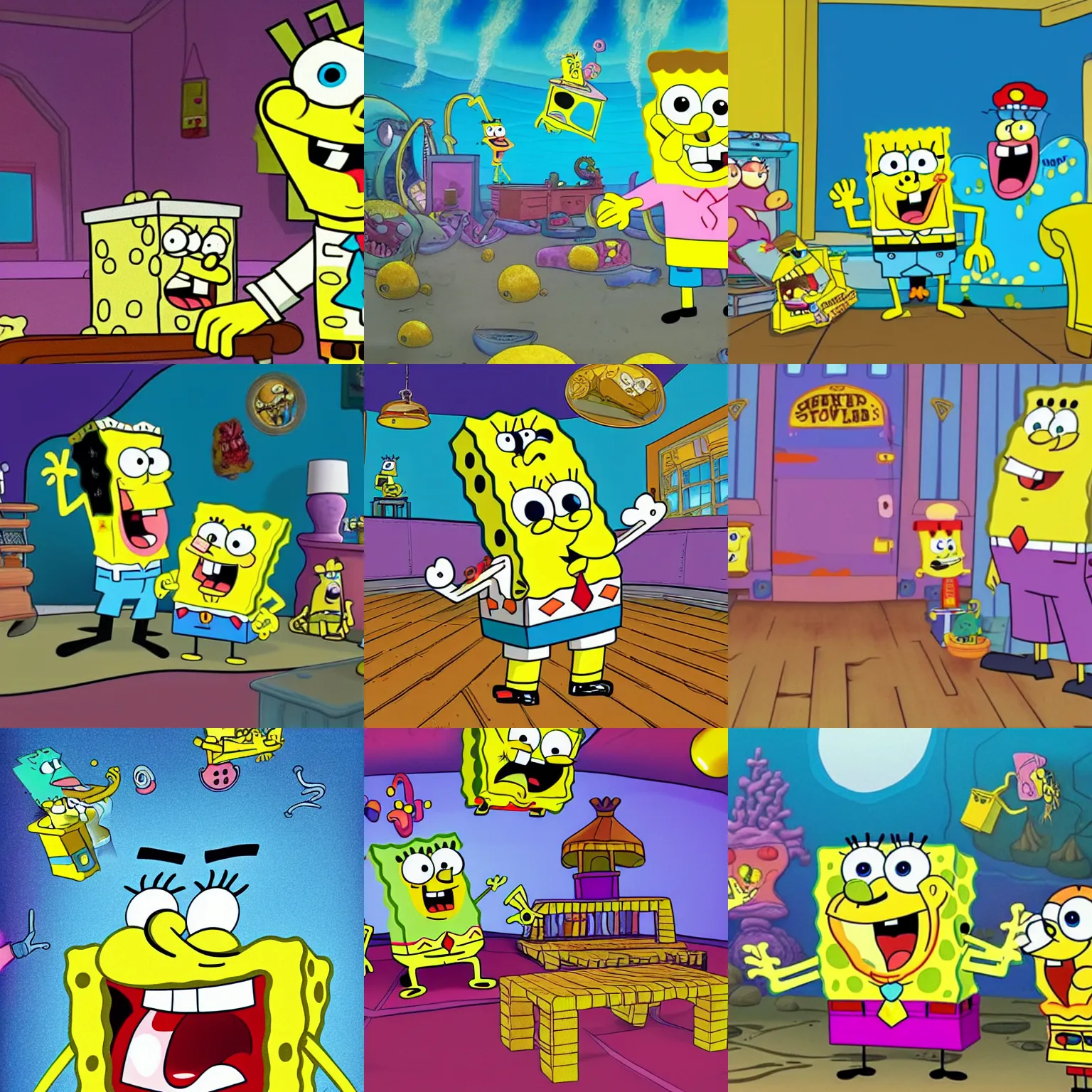 Prompt: an inside of SpongeBob