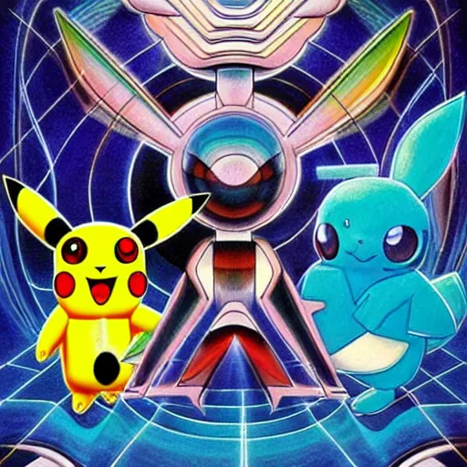 Image similar to bauhaus pokemon portrait airbrushed in style of 1 9 8 0 sci - fi, hip hop album cover art, conceptual mystery pokemon, intricate detailed painting, illustration sharp detail, manga 1 9 9 0