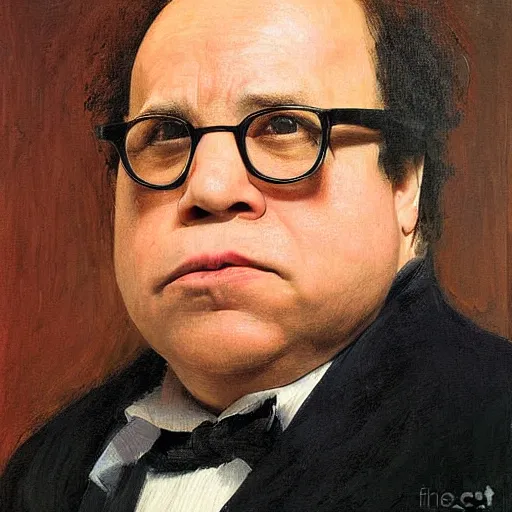 Prompt: danny davito frank reynolds movie actor photograph, portrait, famous painting, by ilya repin