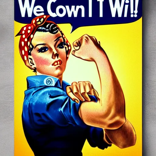 Prompt: anime rosie the riveter poster