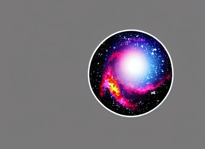 Prompt: a minimalistic sticker illustration of a galaxy, minimalism, artstation, 4 k