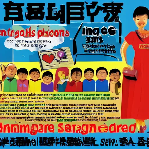 Image similar to a 2 0 0 0 s singapore public education poster