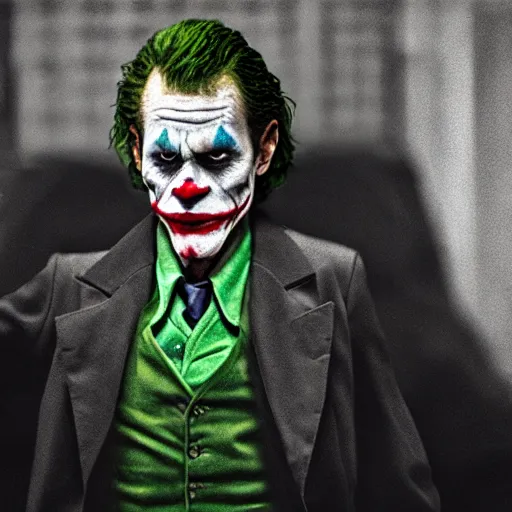 Prompt: Willem Dafoe as the Joker real photograph hd