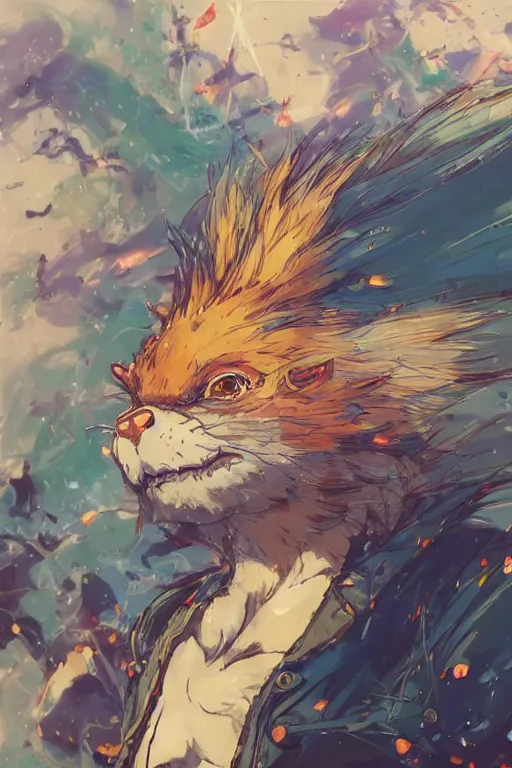 Prompt: maximalist intimidating rodent, trending on pixiv fanbox, painted by makoto shinkai takashi takeuchi studio ghibli, akihiko yoshida, yoshitaka amano, wangechi mutu, clean cel shaded vector art. shutterstock. behance hd by lois van baarle, artgerm, helen huang, rossdraws, illustration