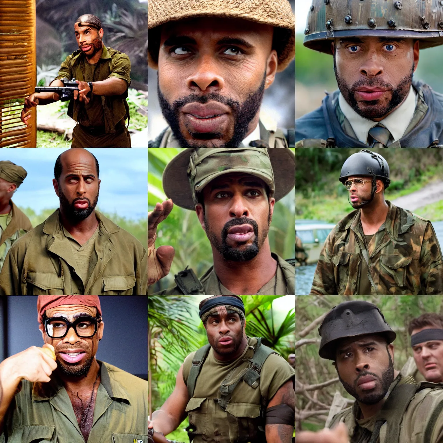 Prompt: Kirk Lazarus in Tropic Thunder