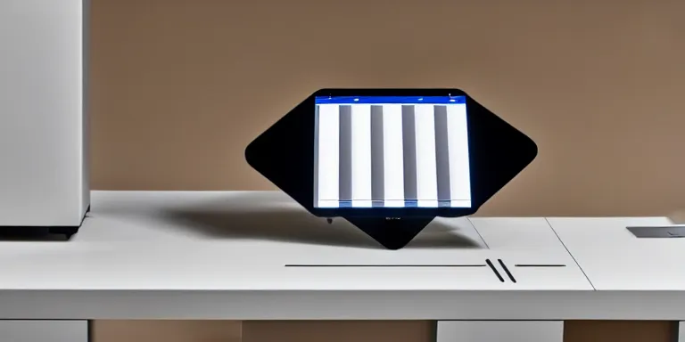 Prompt: dezeen showroom , minimalissimo, archdaily, , teenage engineering moad, mother of all decks, product design concept,product shot of moog melotron synthesizer with ipad gradient screens designed by jony ives, dieter rams, 8k, highly detailed photo