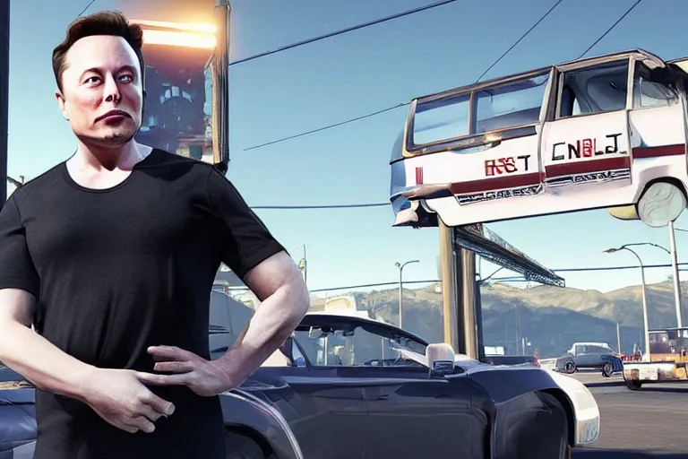 Image similar to elon musk in a gta v loading screen