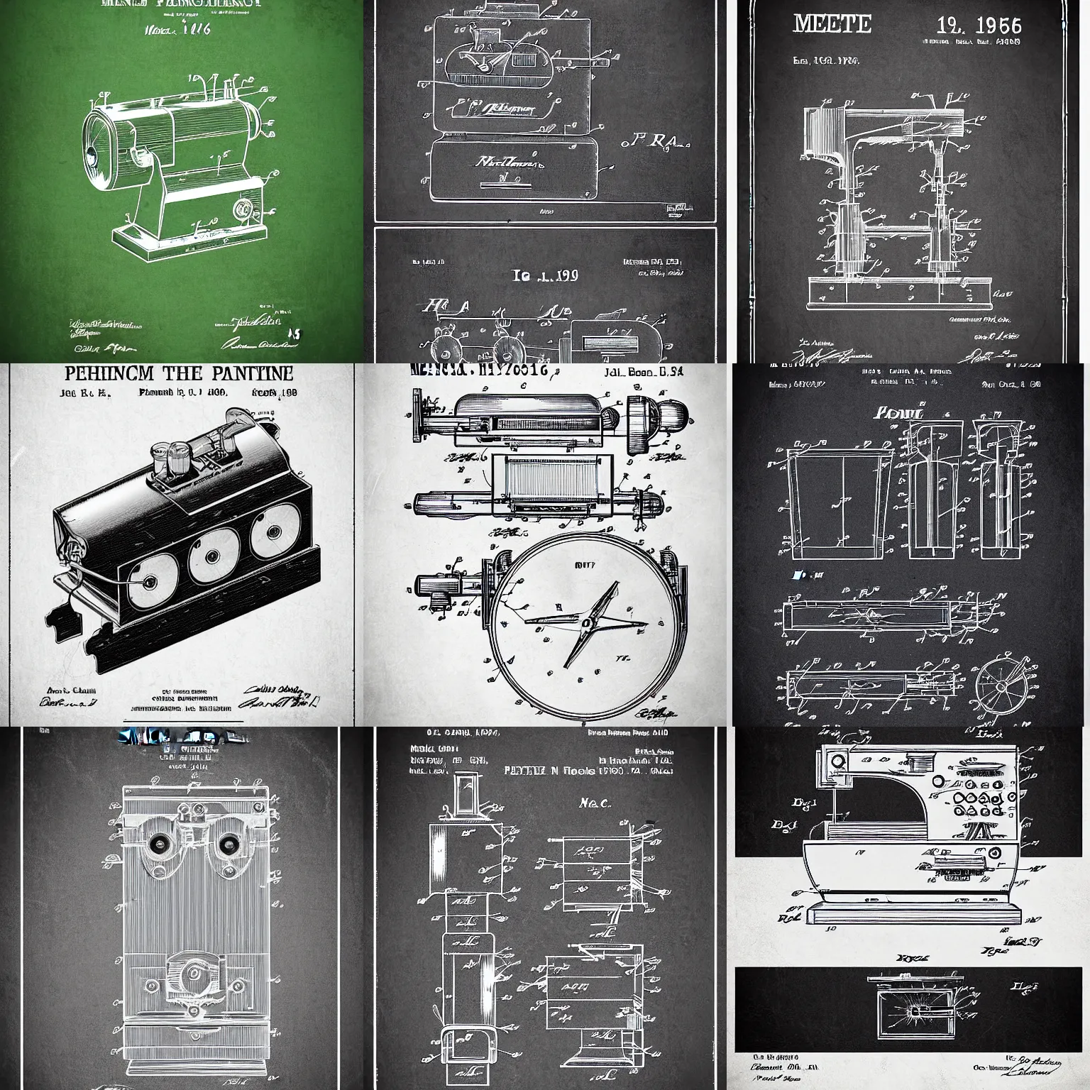 Prompt: meme machine patent 1946