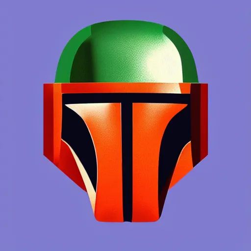 Image similar to vector, low poly, boba fett icon, digitalart, cgstation, artstation