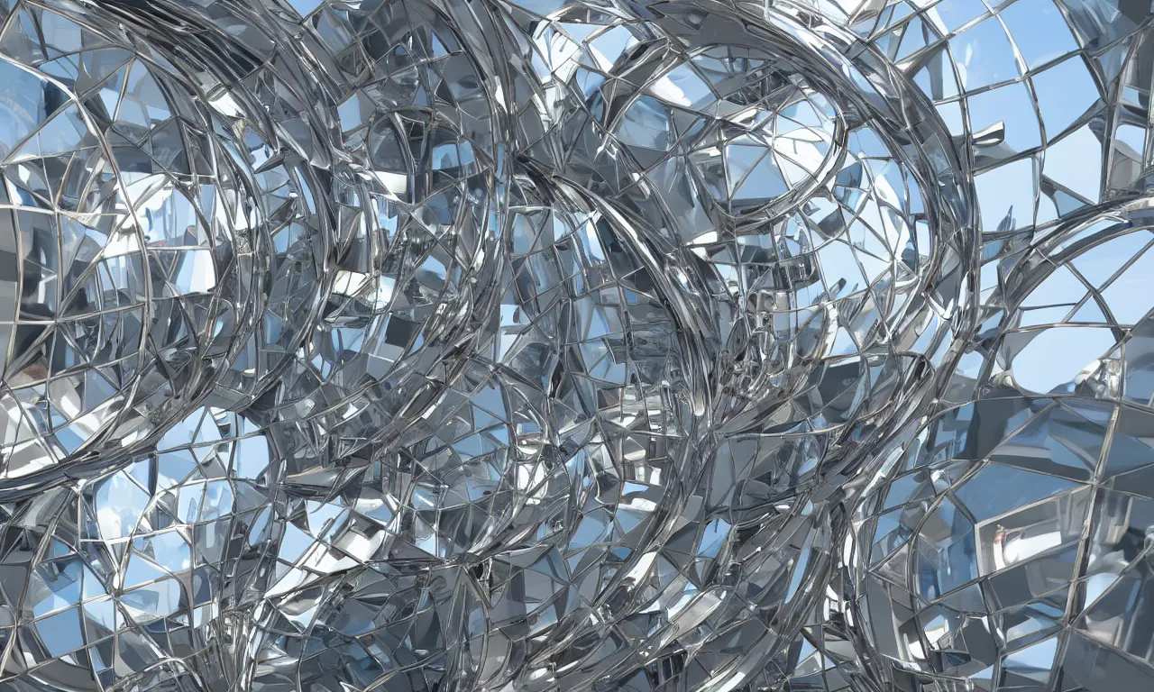 Image similar to infinite stairs reflected in chrome spheres, 3d render, Sunlight Study, Art Nouveau, 8k, extreme detail, sharp focus, octane render