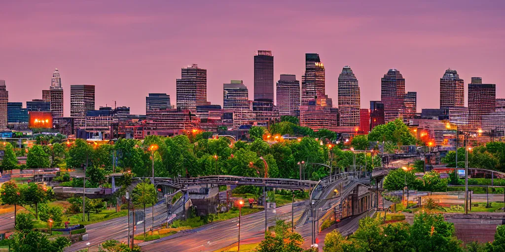 Image similar to little rock arkansas, city skyline, landscape, ultra detailed