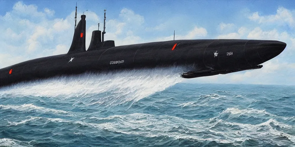 Image similar to submarine ssbn ssn ssgn seawolf windsor thresher painting detailed