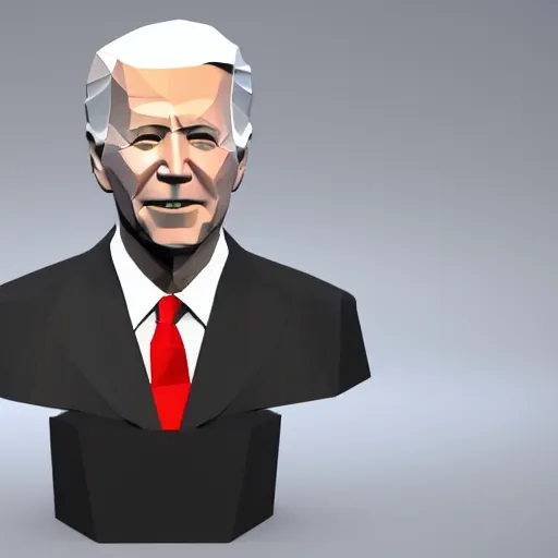 Prompt: 3 d low poly render of joe biden, detailed, award winning