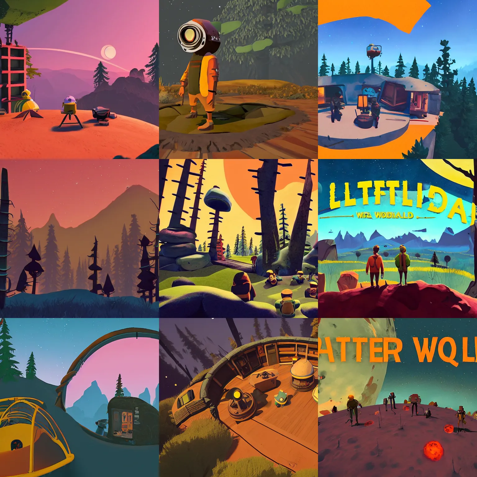 Prompt: outer wilds in the style of wes anderson