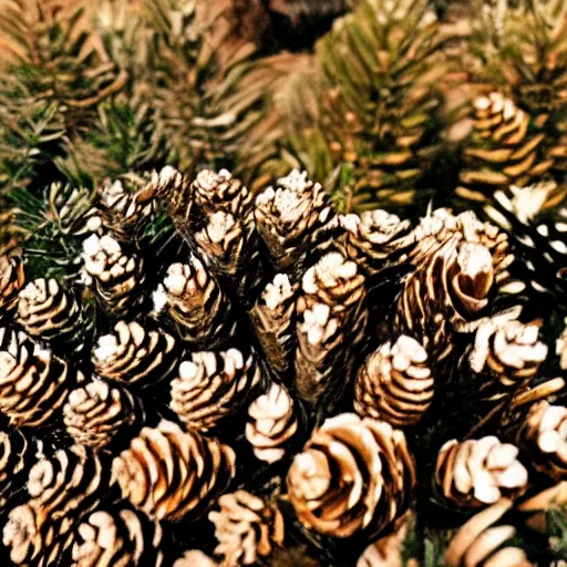 Prompt: Pinecones sharp focus, crisp, megascans, low light, natural lighting 35mm lens