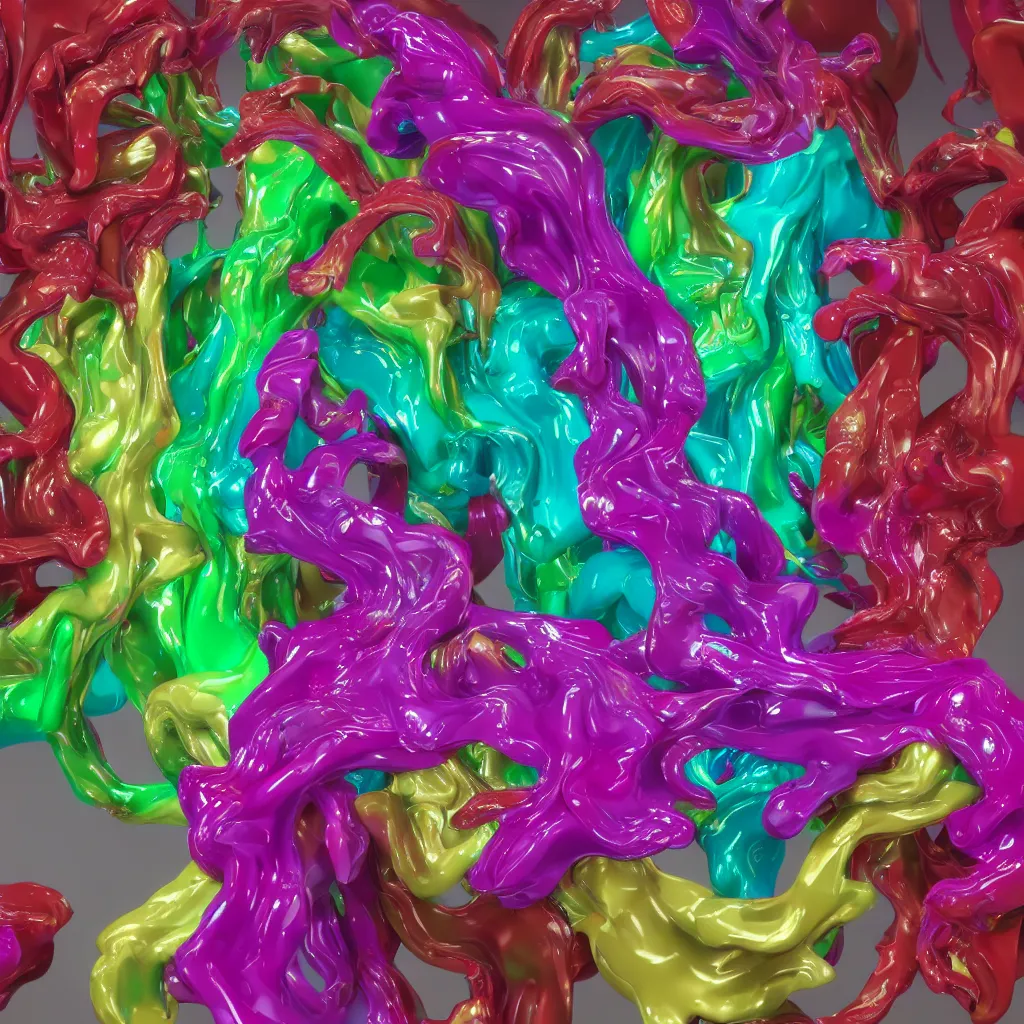 Image similar to painful pleasures by lynda benglis, octane render, colorful, 4 k, 8 k