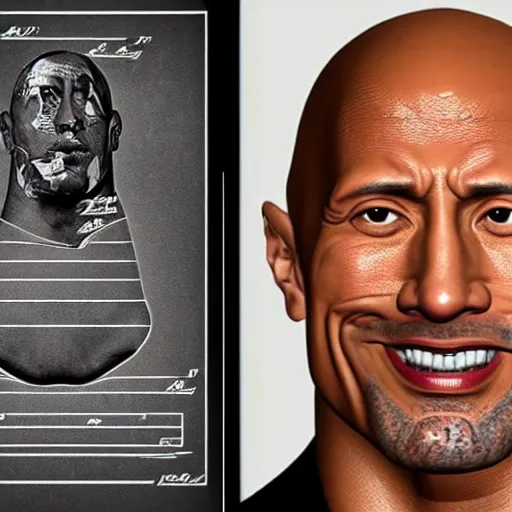 Image similar to US patent of Dwayne Johnson's head