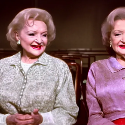 Prompt: stunning awe inspiring betty white with two heads, movie still 8 k hdr atmospheric lighting