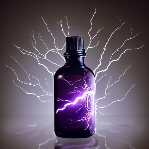 Prompt: lightning storm in a bottle