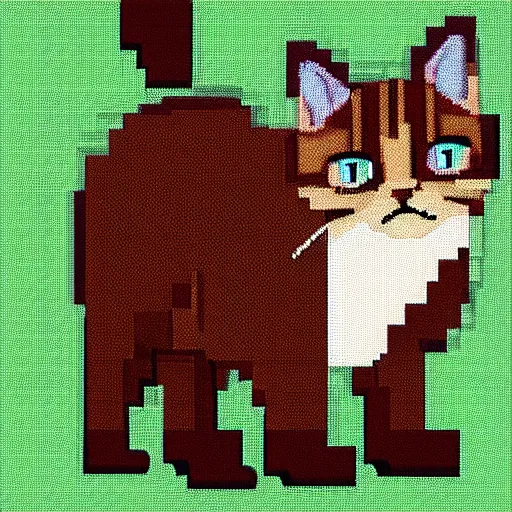 Prompt: 2d pixel art of a cat, full body, no background, lowres