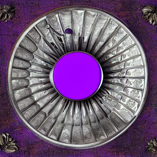 Image similar to a mirror in the shape of an antique silver tray shooting purple magic, d & d bestiary picture, digital art